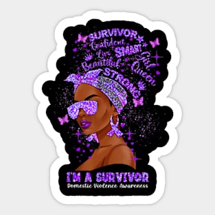 I'm A Survivor Domestic Violence Awareness Black Woman Sticker